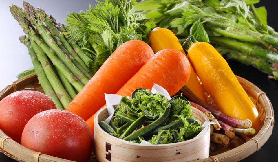 Vegetables harvested in Atsushiokano-machi