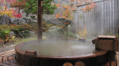 Cypress open-air baths (Iimori-no-Yu)